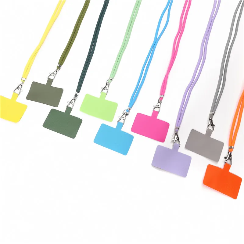NEW Adjustable Phone Lanyard Detachable Neck Cord Lanyard Strap Carabiner Compatible Pendant With Card For Mobile Key Fob Colors