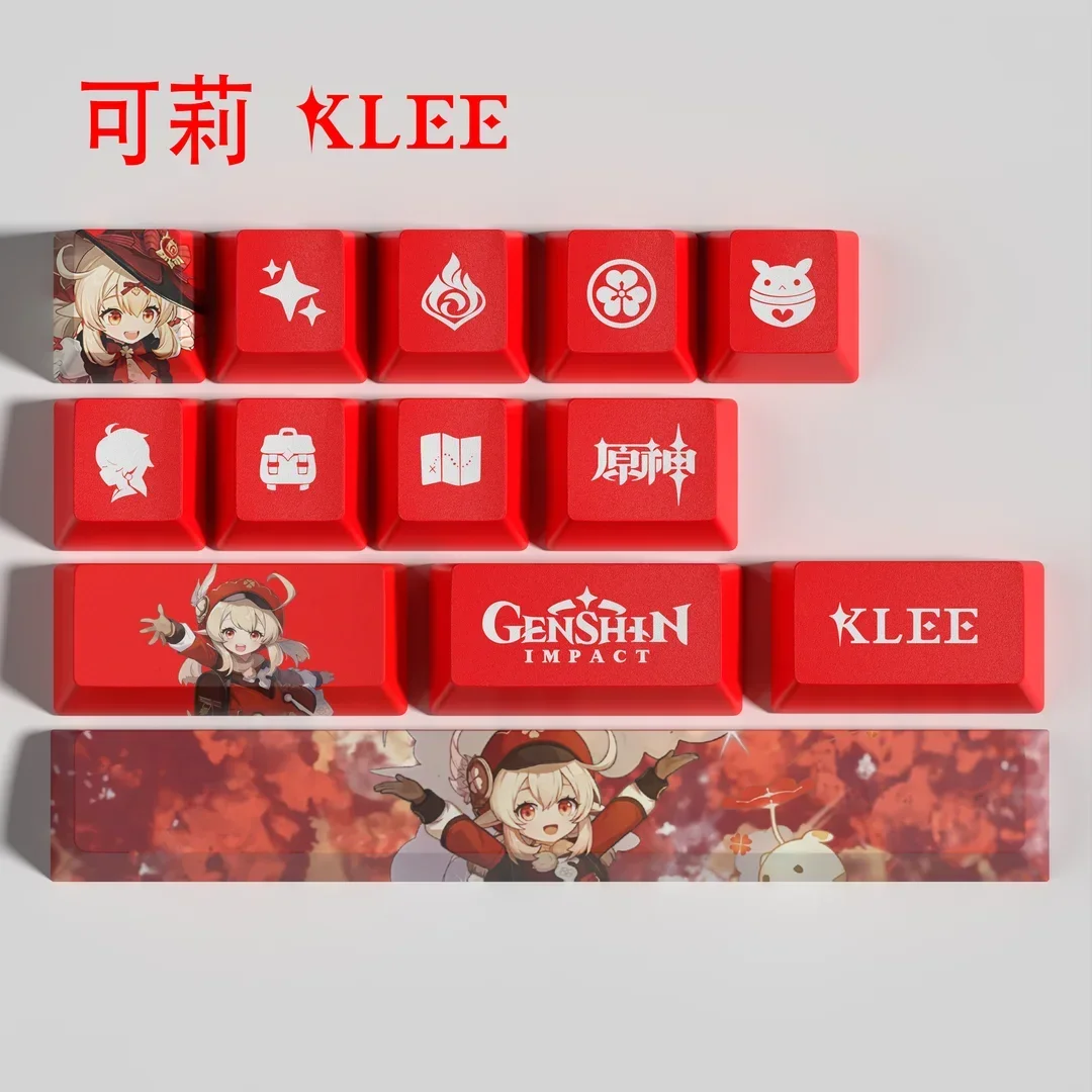 Imagem -06 - Era Genshin Impact Tema Keycap Sublimação 5-sided Alta 13-key Mini Grupo Material Pbt Teclado Mecânico Oem Presente