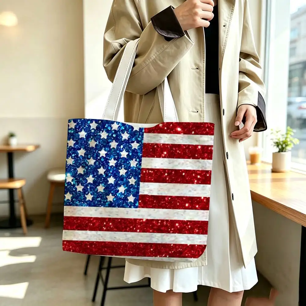 COOL U-USA America United States   Printed Canvas Tote Bag Shoulder Bag Commuter Mommy Shopping Bag