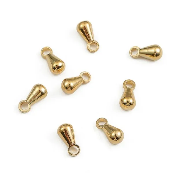 20pcs 18K Gold  Water droplet  round Pendant DIY Handmade Earrings Necklace Decoration Accessories