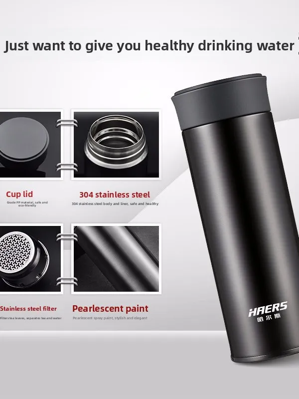 

Haers 304 Stainl Steel Insulated Water Bottle Busin Car Student Straight Cup Gift up Buy Thermal Mug with St