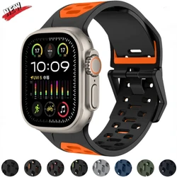 Silikon armband für Apple Uhren armband Ultra/2 49mm 10 42mm 46mm 9 8 7 45mm 41mm atmungsaktives Armband iwatch 6 5 4 se 44mm 42mm 38mm