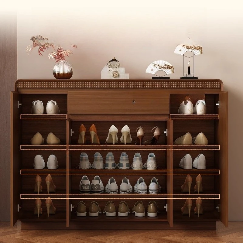 Disinfecting Vertical Shoe Cabinet Cleaner Slippers Wooden Tower Shoe Cabinet Shelves Mobile Archivadores Entrance Furniture