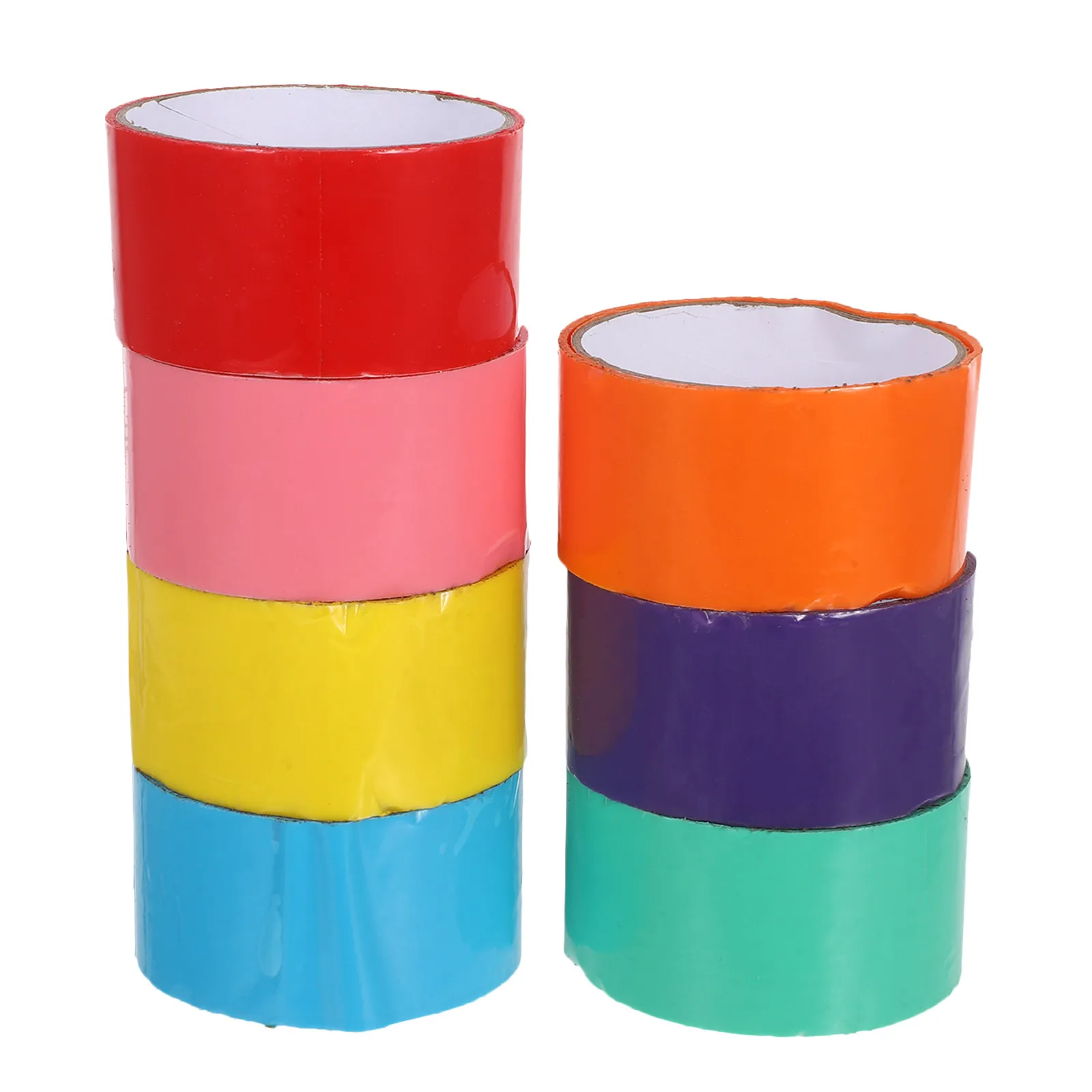 7Pcs Colored Decompression Sticky Ball Adhesive Tape Wide Rainbow Roll for DIY Crafts Educational Sensory Pulling Ball Sticky