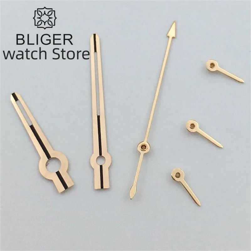 BLIGER Gold Silver Rose Gold Quartz Watch Hands Green luminous Fit Japan VK63 quartz 6-Hands Movement Watch Hands Accessories