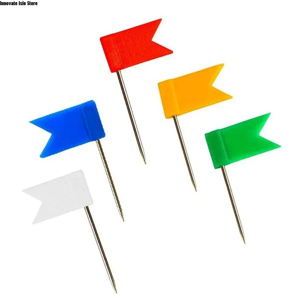 100pcs/box Bright Colors Colored Push Pins Easy Insert Reliable Material Drawing Tacks Stable Fixing 100 Pieces Box Art Supplies
