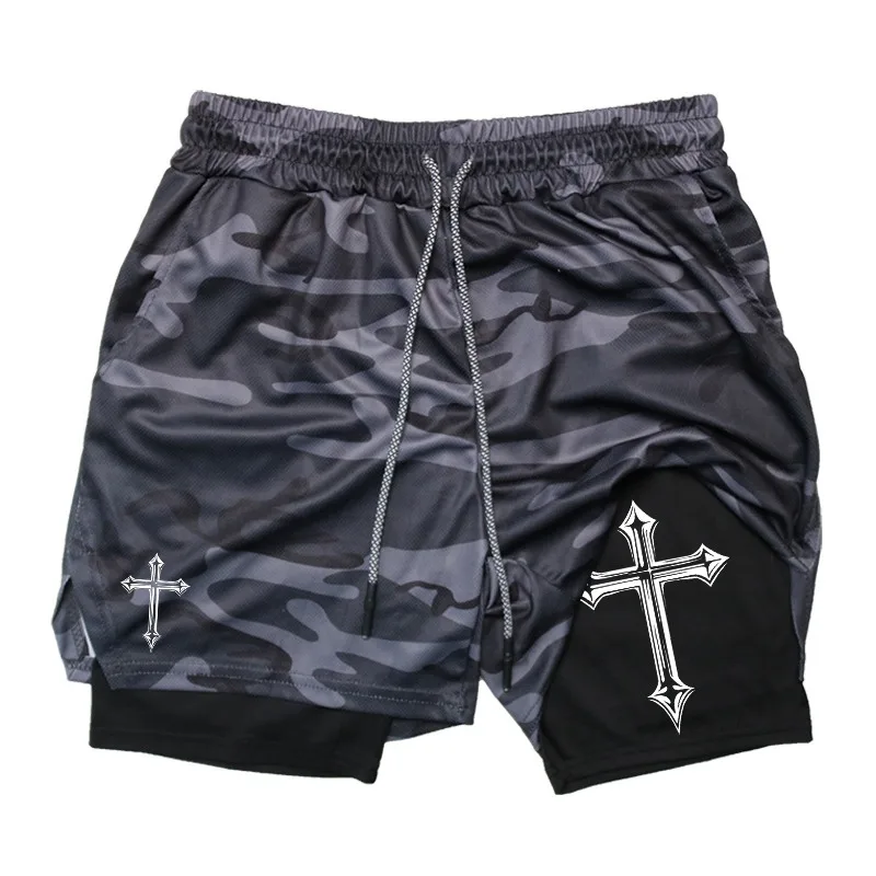 

2026 New Men's Summer Double-Layer One-Piece Sports Pants, Quick-Drying Breathable Outdoor Casual Sport Shorts