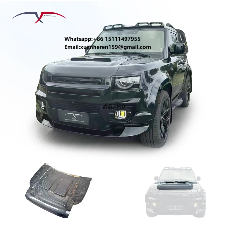 

Suitable for Land Rover Defender Y90 110 Hood Upgrade Carbon Fiber Hood Engine Cover Car Body Kit Modification