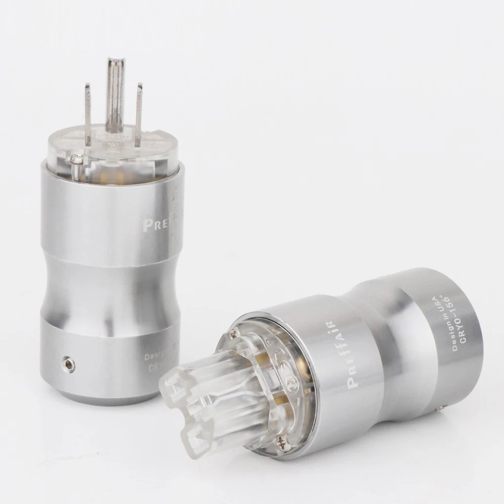 P089 Rhodium Plated Power Mains Connector Set – Schuko Male + Female, HI-End Audio Grade, 10-20mm Cable Accommodation