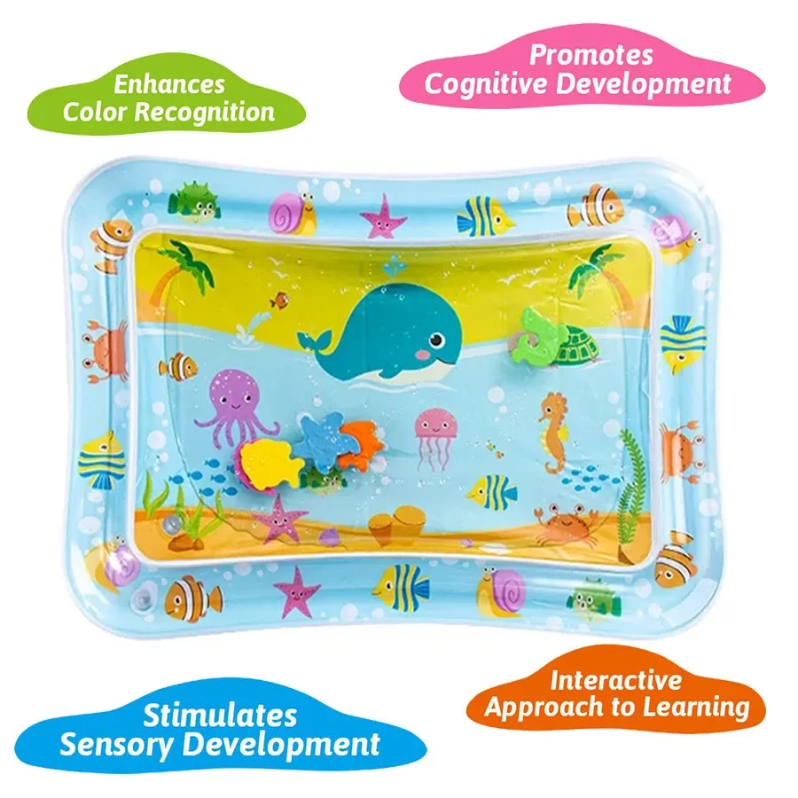 Baby Inflatable Water Play Mat – Tummy Time Toddler Activity Pad, Early Development Sensory Toy for Infants