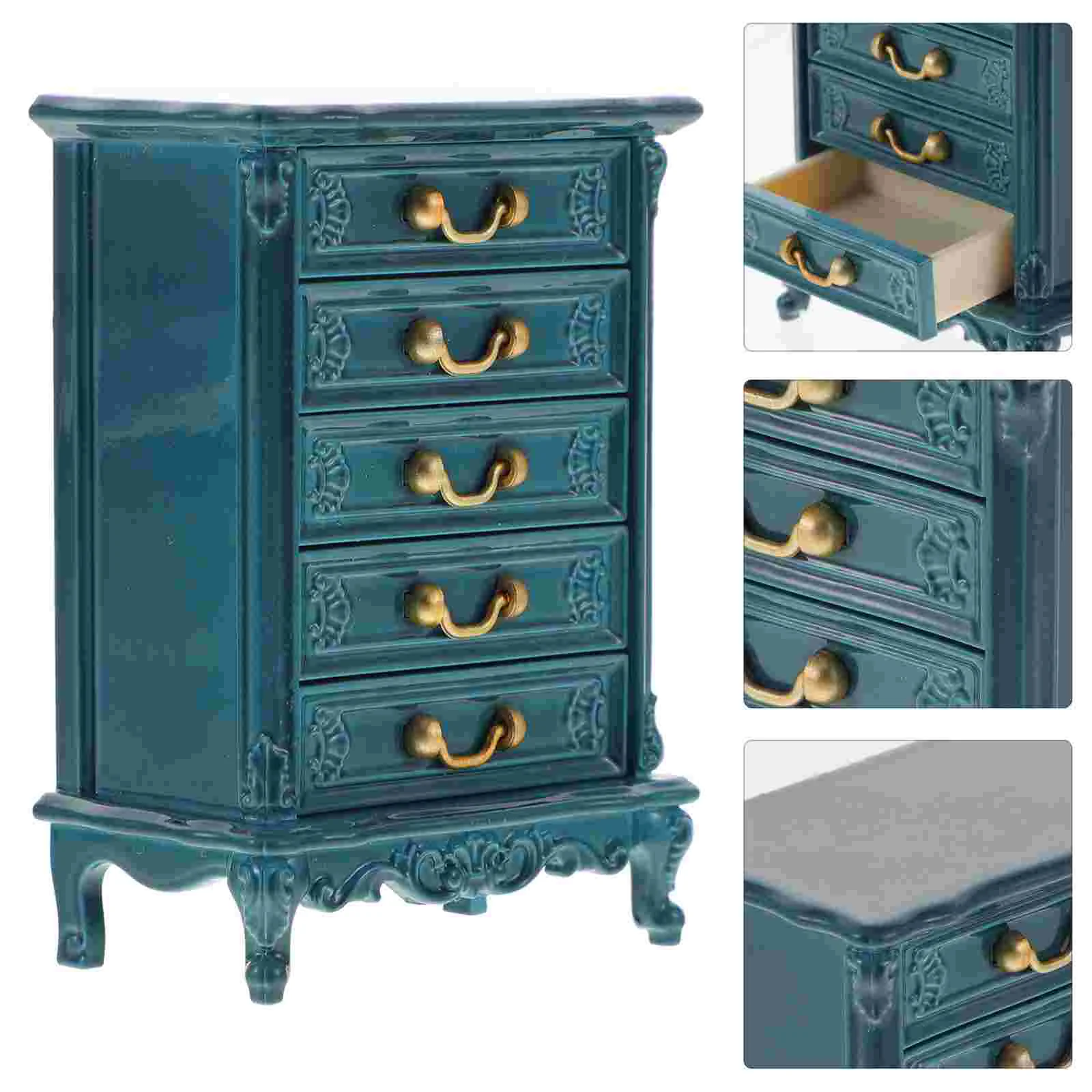 

Miniatures Tiny Cabinet Craft Chest of Drawers Wooden Landscaping House Decor Nightstand