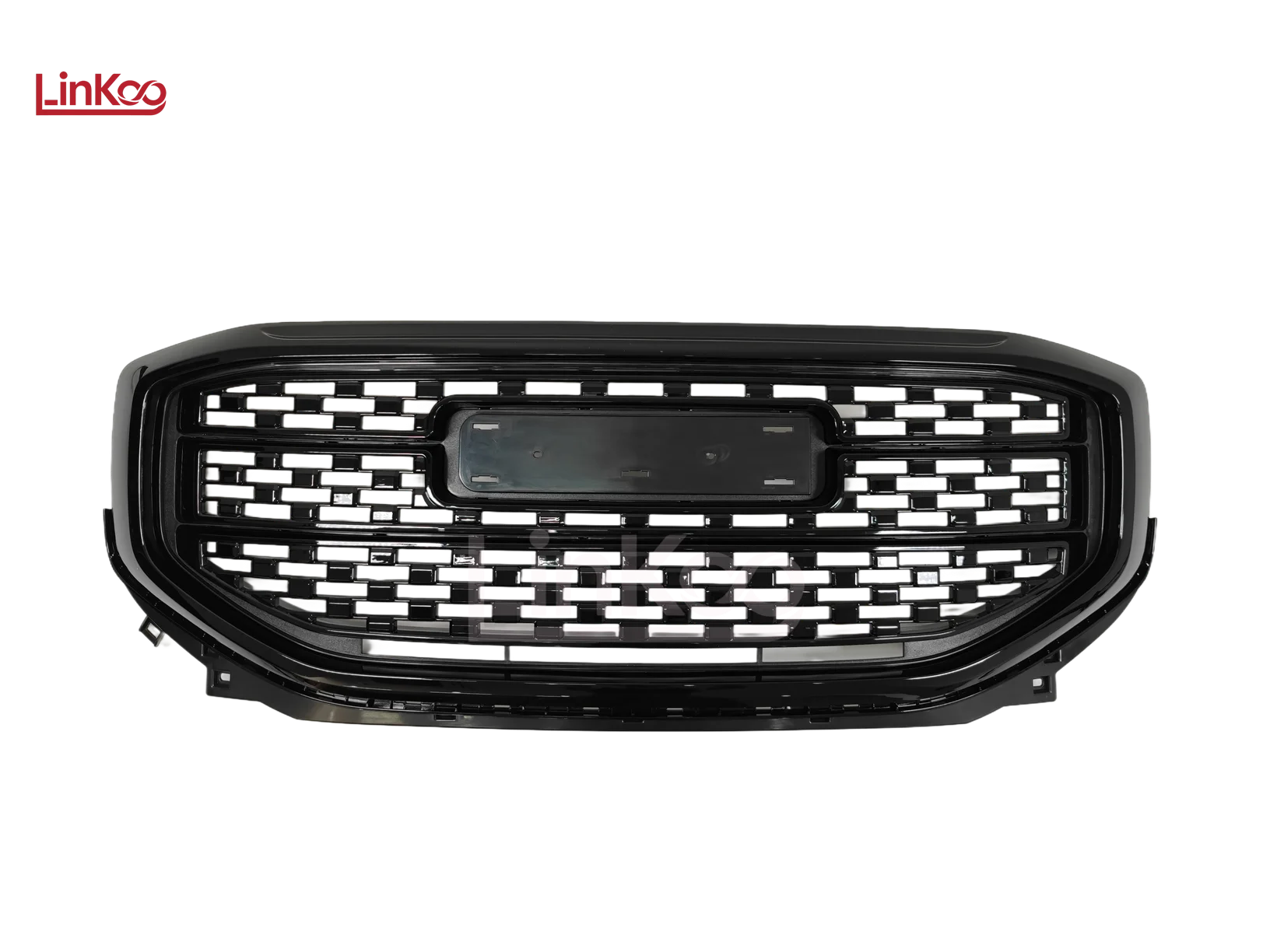 Linkoo Front Grille 84378394-PFM For GMC Acadia Denali 2017 2018 2019 All Glossy Black OE Replacement Bumper Grille