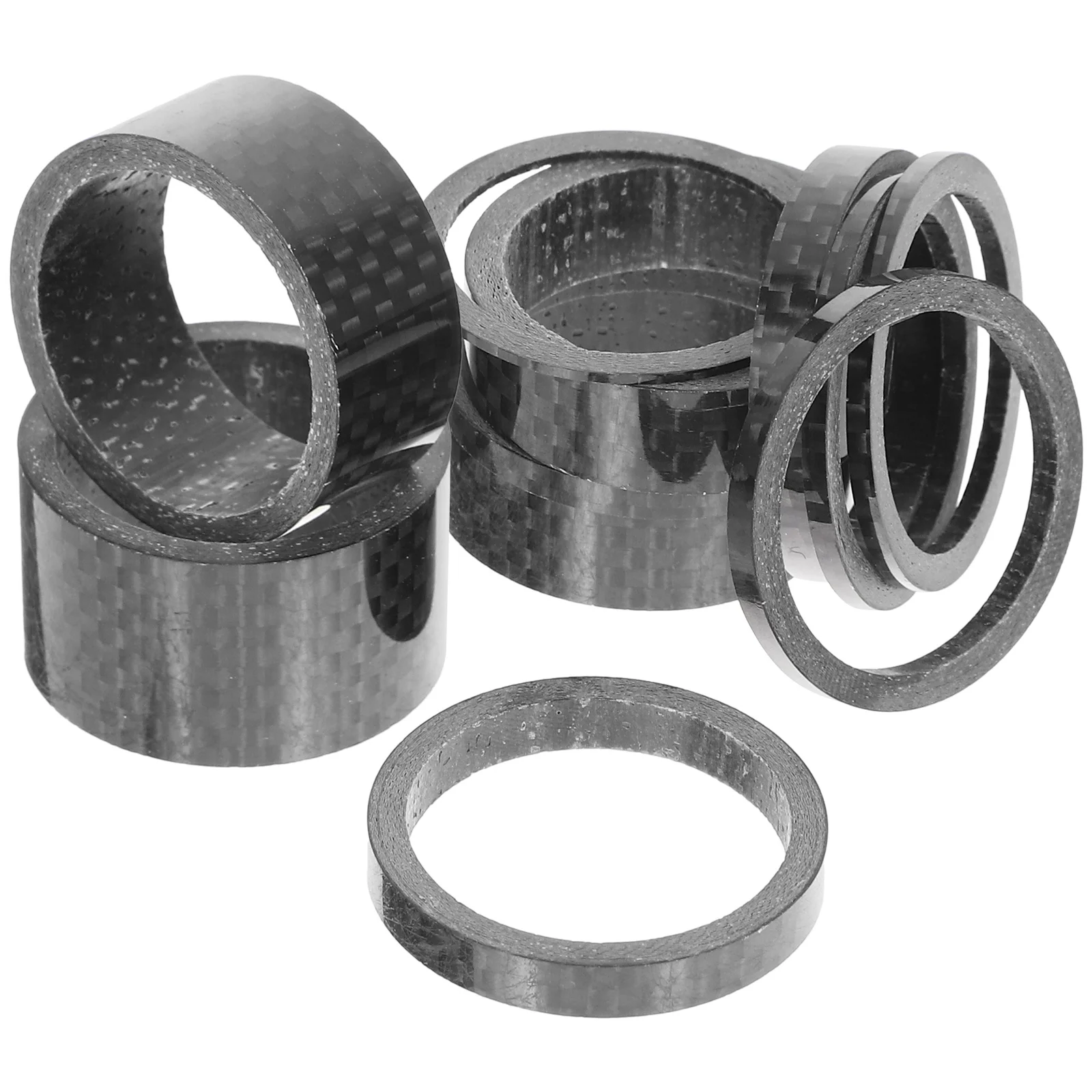 

11pcs Carbon Fiber Bike Handlebar Spacers Lightweight Adjustable Stem Spacers For Road Mountain Bikes Headset Spacer Bicycle