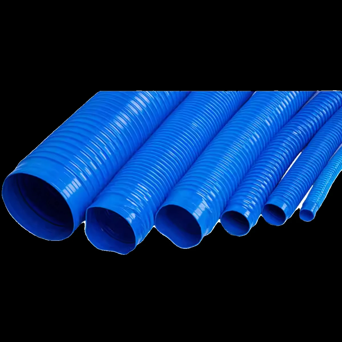 Blue PVC Rubber Anti-Static Vacuum Suction Hose 30-100mm Inner Diameter Engraving Machine Ventilation Tube for Industrial Use