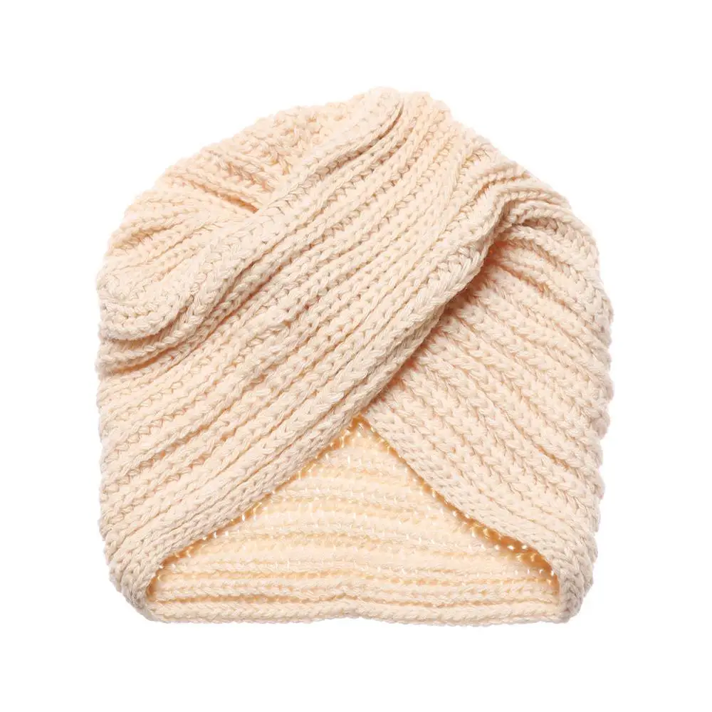 

Новый осенне-зимний однотонный тюрбан, повязка на голову, вязаный тюрбан, шапка, шарфы для волос, банданы с узлом