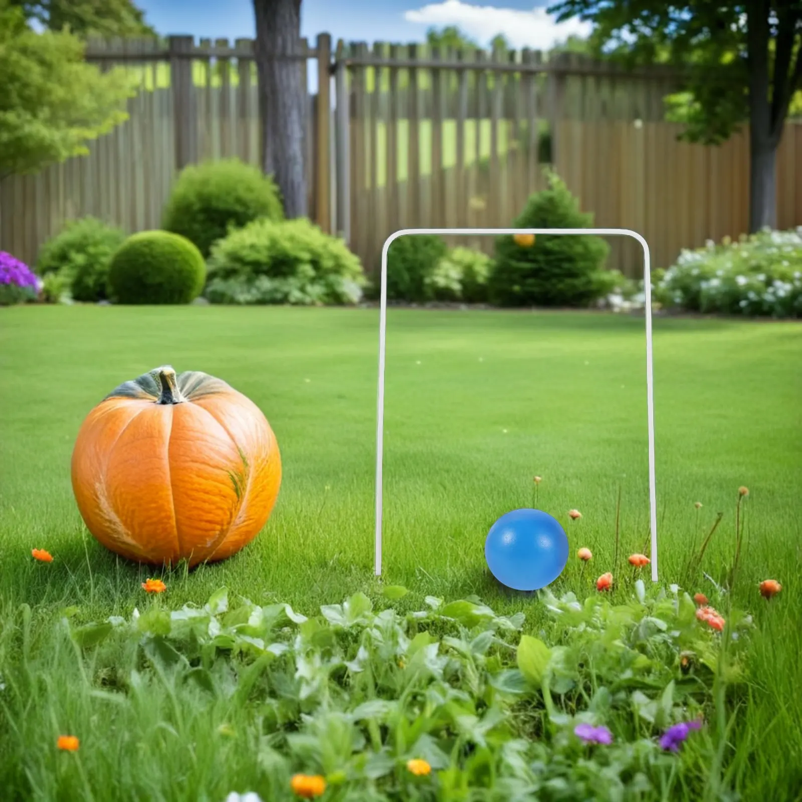 

1Set Croquet Game Kit Kids Wooden Garden Activity Set Outdoor Play Courtyard Sports Croquet Wickets Ball