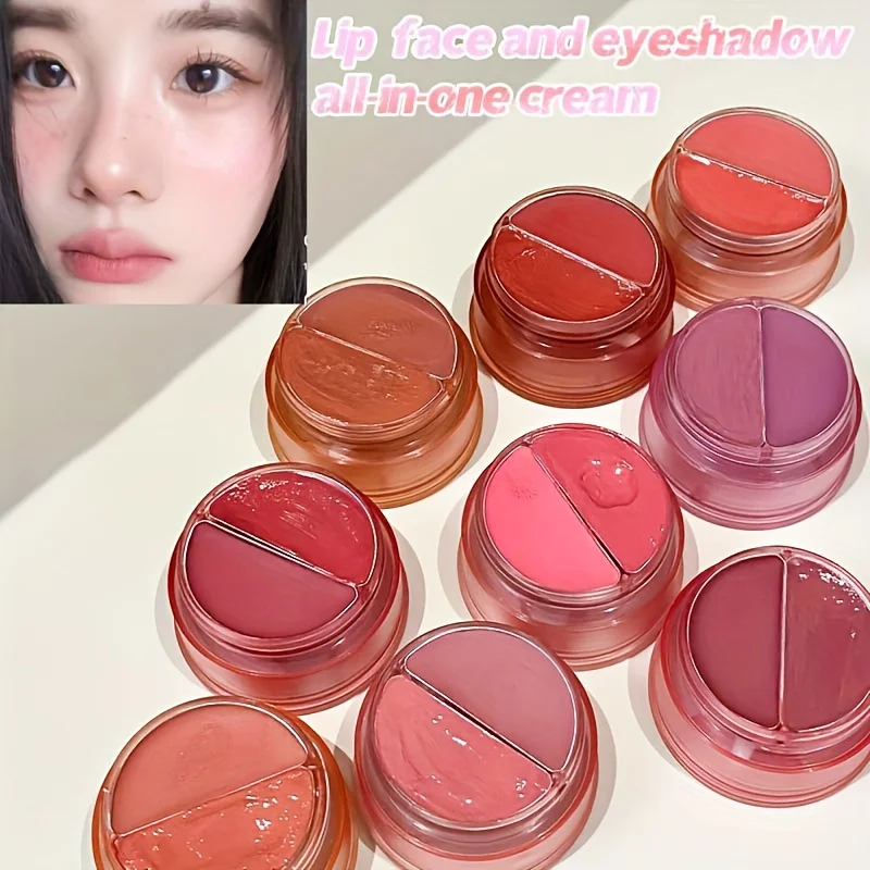 Herorange Dwukolorowy Balsam do Ust i Policzków, Efekty Matowe i Błyszczące, Super Pigmentowany, Nawilżający, Długotrwały, Nie Rozmazuje Się, Nie Klei Się, Może Być Używany na Usta i Twarz, Kosmetyki, Prezent na Boże Narodzenie