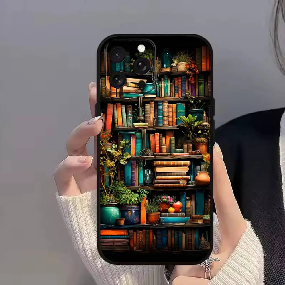 B-book prateleira c-creatives para iphone 11,15,16,14,13,17,12, pro, se4, plus, e, max, air, mini preto à prova de choque capa macia capa de telefone