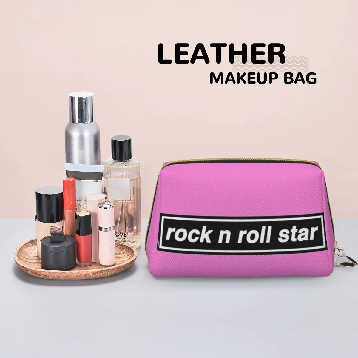 Rock N Roll Star Women Cosmetic Bag Travel Makeup Organizer Pouch Toiletry Storage Dopp Kit Case