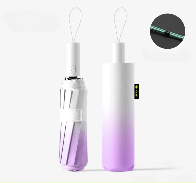 مظلة أوتوماتيكية متدرجة ذات مستوى مظهر عالٍ ومظلة قابلة للطي مقاومة للأشعة فوق البنفسجية #5