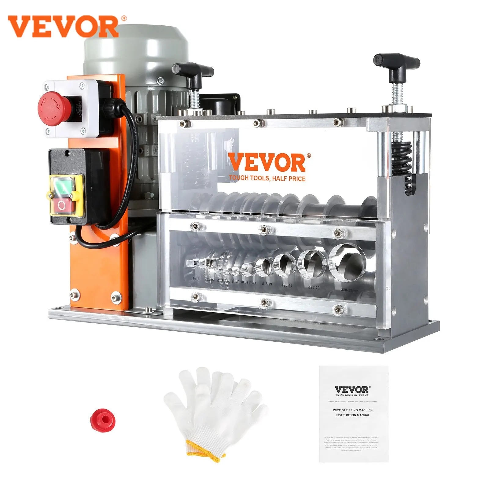 VEVOR Electric Wire Stripping Machine  Automatic Wire Stripper Machine 750 W 98 ft/min Wire Stripper  for Scrap Copper Recycling