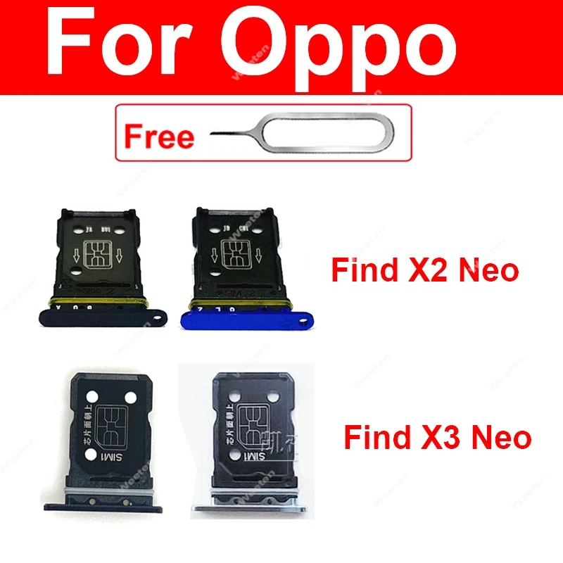 Bandeja de tarjeta SIM para OPPO Find X2 Neo X3 Neo, soporte de ranura para tarjeta Sim, adaptador de lector de tarjetas, piezas de repuesto