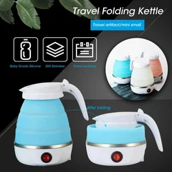 Mini Electric Kettle Foldable Kettle Silicone  Portable Teapot Water Heater Outdoor Travel Home Tea Pot Water Kettle 0.6L 600W