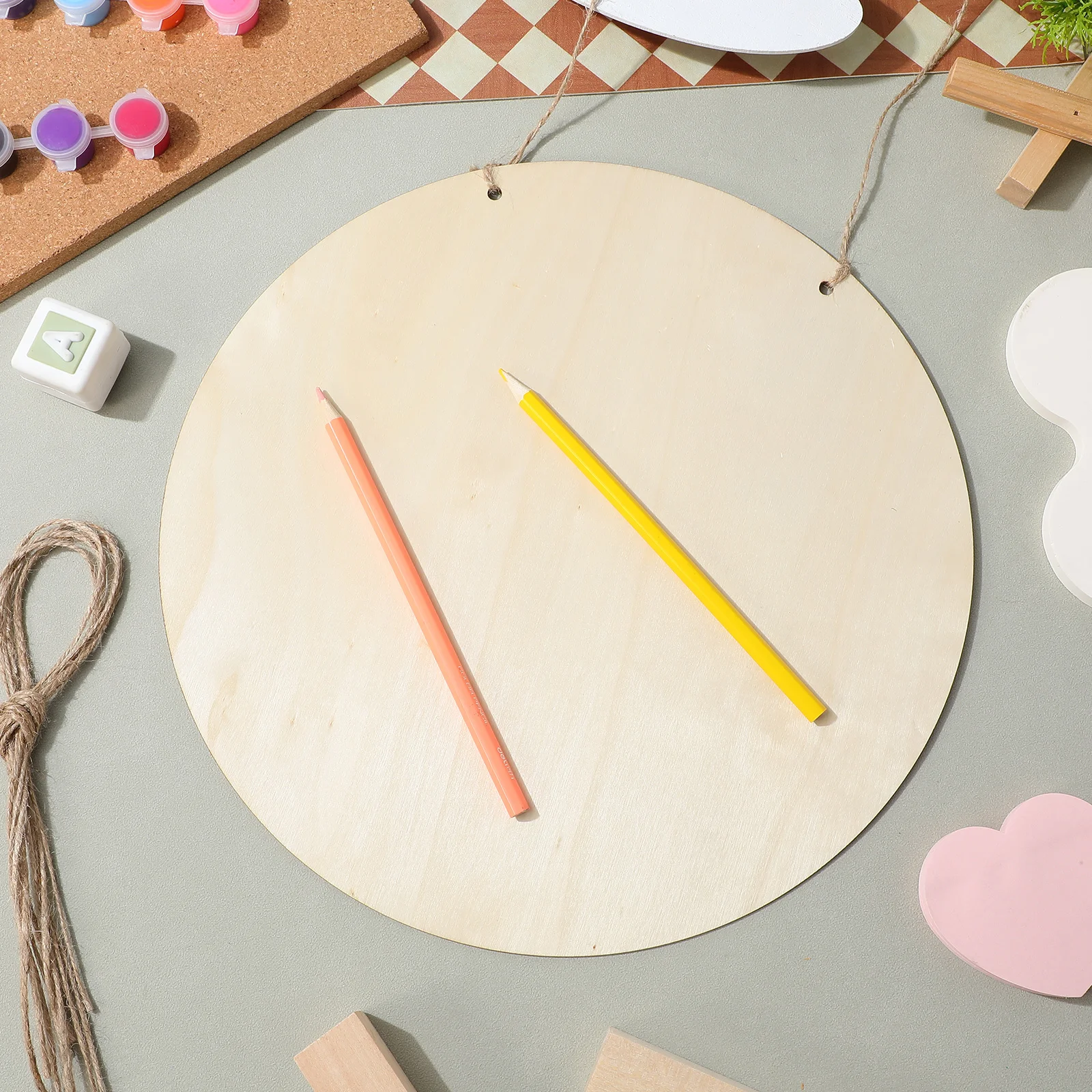 

15Sets Round Wood Slices 30Cm Unfinished Wooden Discs for DIY Ornament Event Decor Wood Circles for Crafts