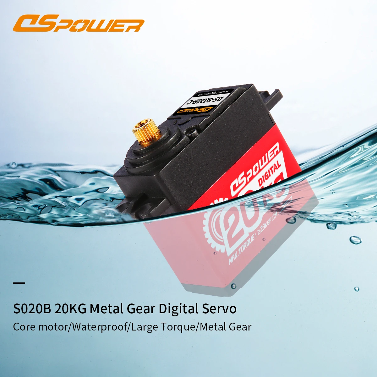 DSPOWER 20KG 防水メタルギアデジタルサーボ 180 °   300 °   1/8 1/10 RCカーロボットボート飛行機Wltoys軸部品用高トルク