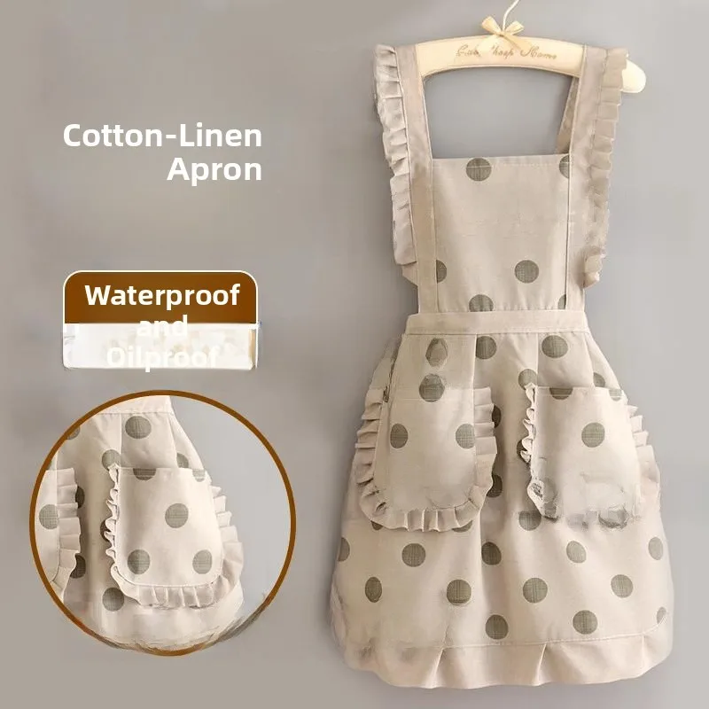 japanese-style-apron-2024-new-fashionable-kitchen-cooking-women's-apron-beautiful-stylish-summer-restaurant-special-use