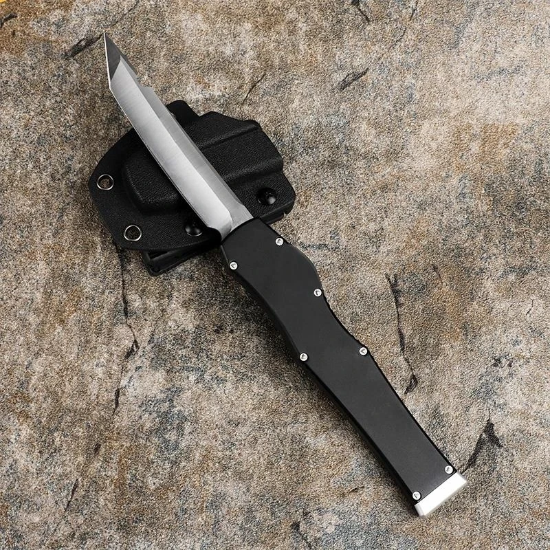 Military Tactical Knife D2 Steel Automatic Micro Hunting Survival Folding Fixed Peeling Blade Camping EDC Tools