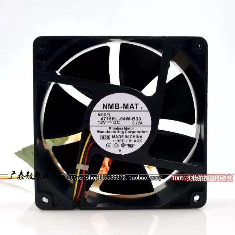 for NMB 12038 and 4715KL-04W-B30 12V 0.72A 12CM Silent High Airflow Cooling Fan