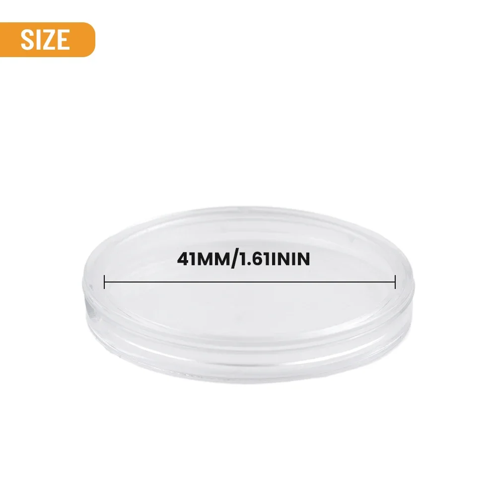Pack of 100 Plastic Round Coin Capsules Cases Boxes 41mm Diameter for 1oz Collector Storage with Double Protection