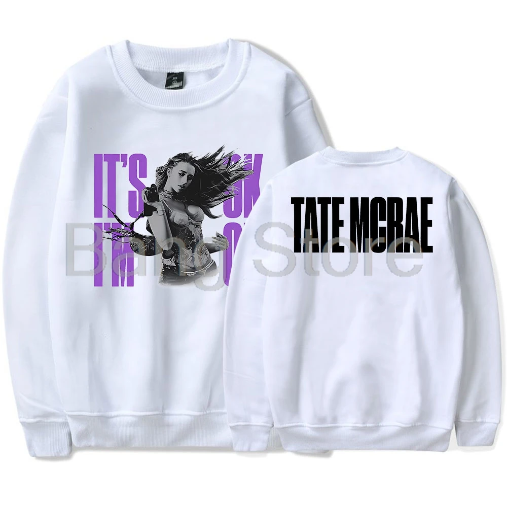 

Tate McRae It's OK I'm OK Crewneck Sweatshirts Women Men Long Sleeve Fashion Pullover Clothes