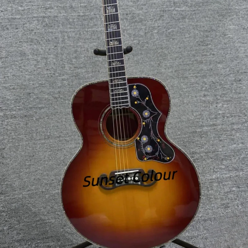 In Stock Vintage Sunburst J Series 200 Acoustic Guitar Ebony Fingerboard Folk Quality Assurance Free Shipping