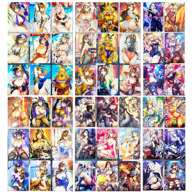 

9Pcs/set Goddess Story Hatsune Miku Anime Characters Bronzing Rare Collection Flash Card Cartoon Board Game Toys Christmas Gift