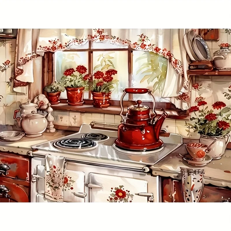 Kitchen Tea Scene Jigsaw Puzzles High Quality Stress-Relieving And Fun Family Game Best for Gift Giving