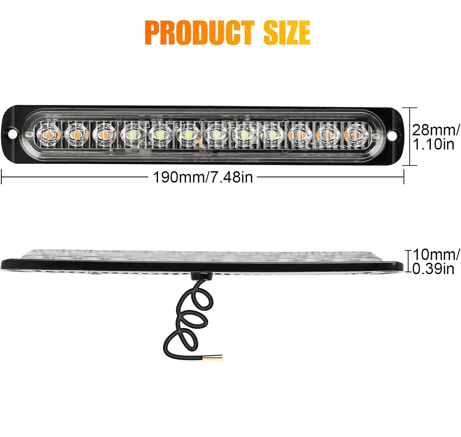 2pcs 4pcs Truck 12V 24V 12smd LED Strobe Warning Light Grille Flashing Lightbar Car Beacon Lamp Amber Yellow White Traffic Light