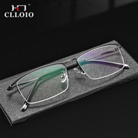 CLLOIO New Men Business Blue Light Block Glasses Metal Half Frame Prescription Eyebrow Glasses Myopic Presbyopia Optical Eyewear