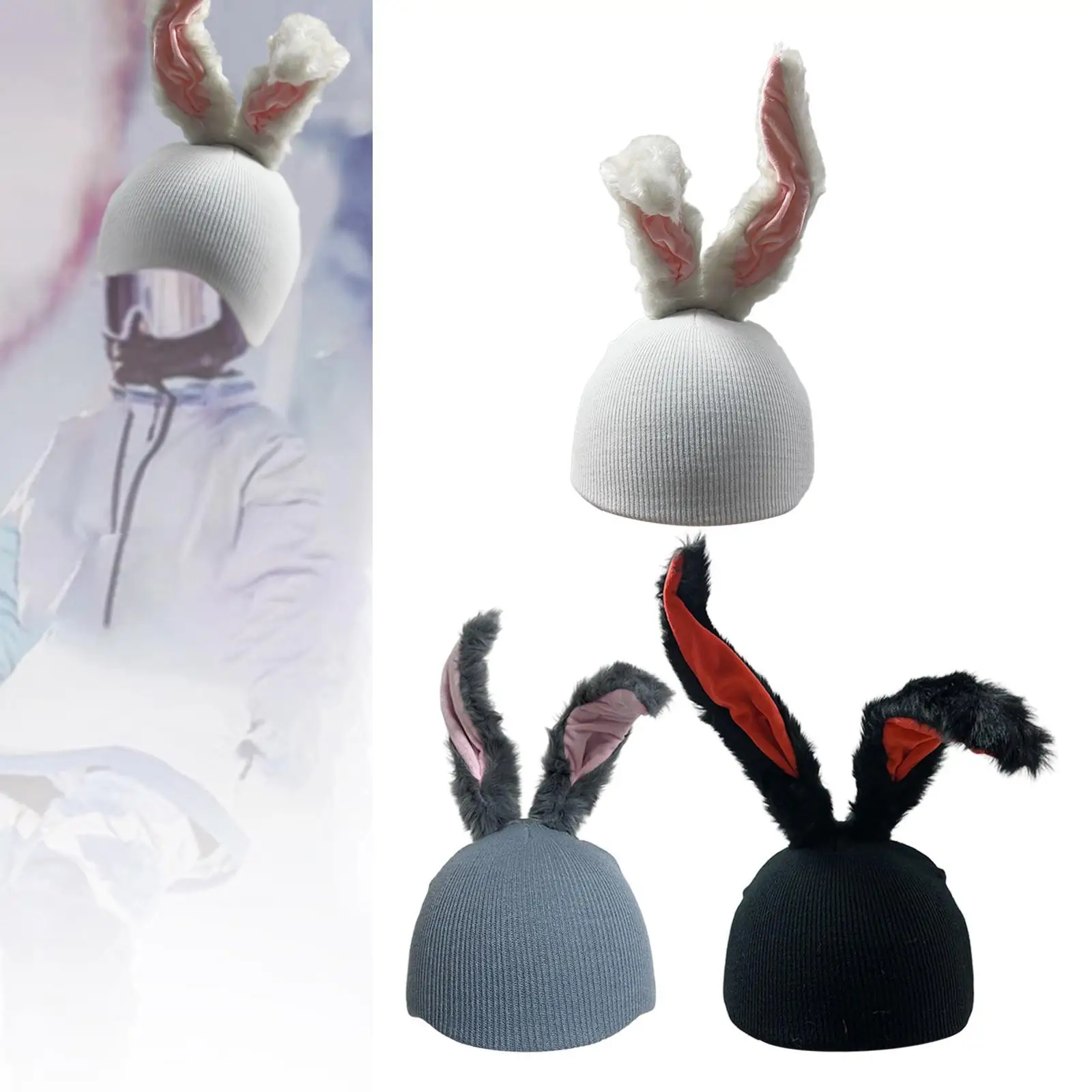 Skihelmhoes Gebreide muts Winter Warm Buitensporten Schattig Wasbaar Snowboard