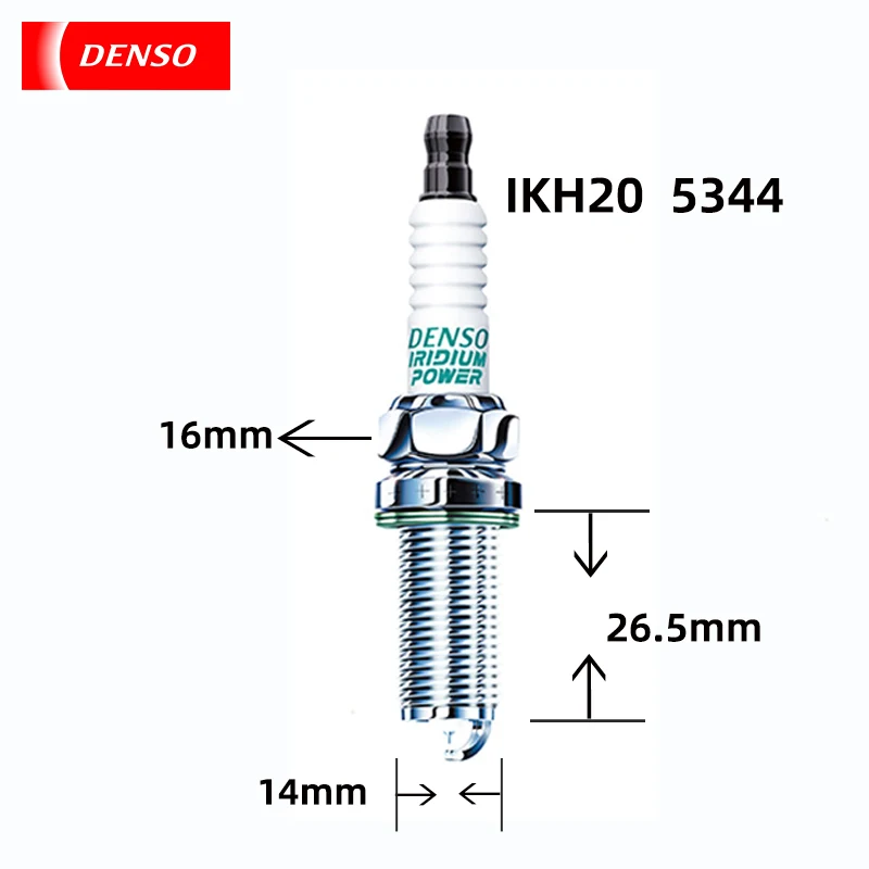 DENSO  Iridium gold two-pin spark plug IKH20 5344 is suitable for Peugeot 307408 Marina View escape nozzle