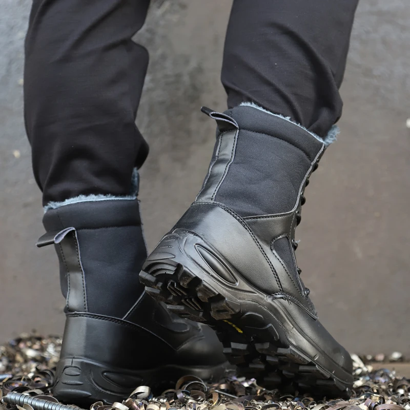 Botas de seguridad para el trabajo para hombre, zapatos de trabajo a prueba de perforaciones, antigolpes botas de combate del desierto, zapatos