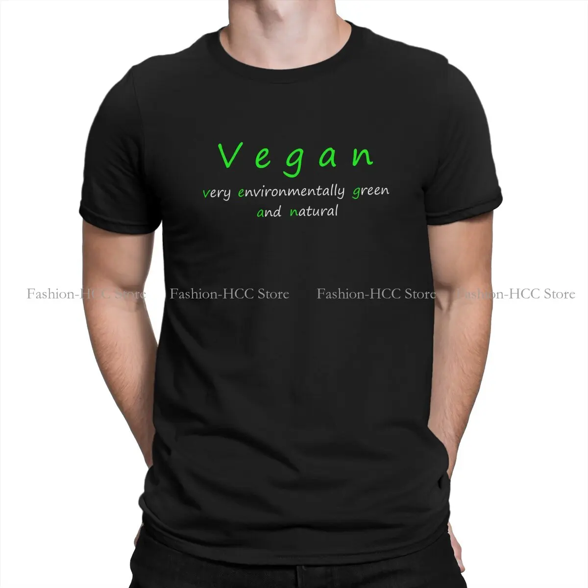 

Vegan Fashion Polyester TShirts Environmental Protection and Technology Men Graphic Tops T Shirt O Neck