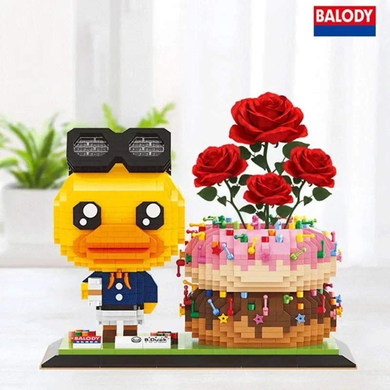 Balody caneta recipiente micro blocos de construção losto garfield montado modelo doraemon mini tijolo figura brinquedo para o presente do miúdo