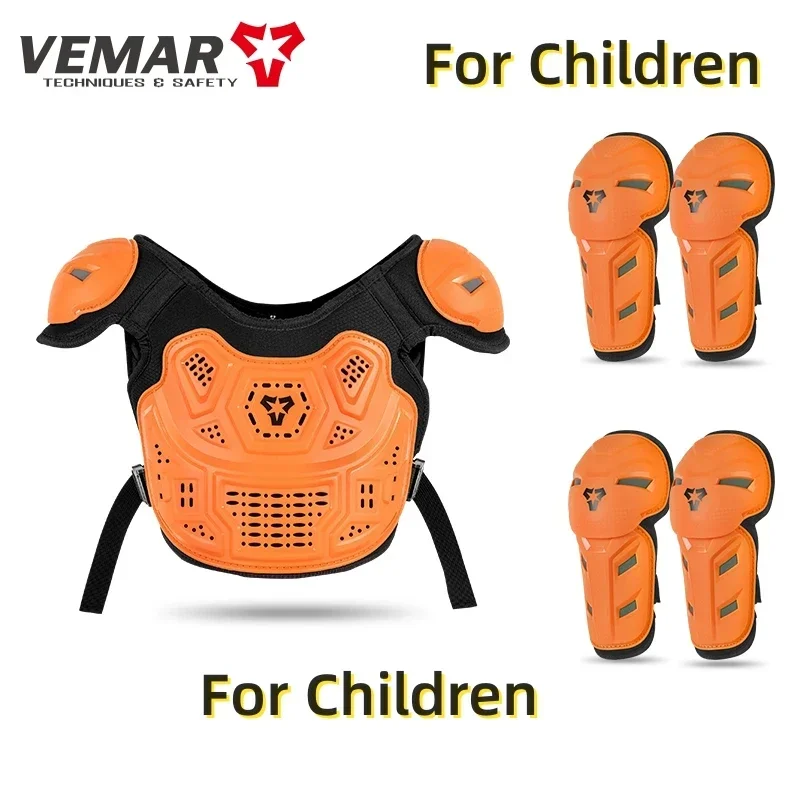 

VEMAR Kid's Motorcycle Armor Vest Protection Riding Elbow Kneepads Skateboarding Ice Skating Moto Children Full Motocross Armor