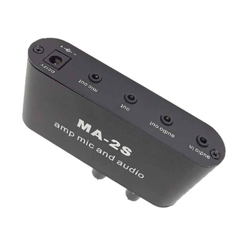 AMPLIFICADOR DE micrófono condensador de 3,5 Mm, placa mezcladora de Audio y música, preamplificador de auriculares, MA-2S