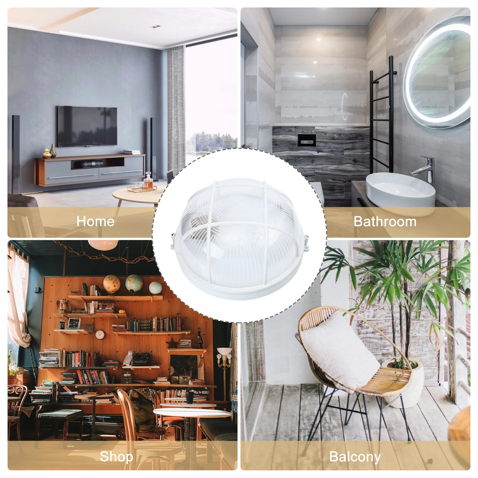 

1Pcs Anti-Moisture Ceiling Lamp Industrial Style Plastic Indoor Hanging Light Corridor Wall Light LED Work Lamp for Home