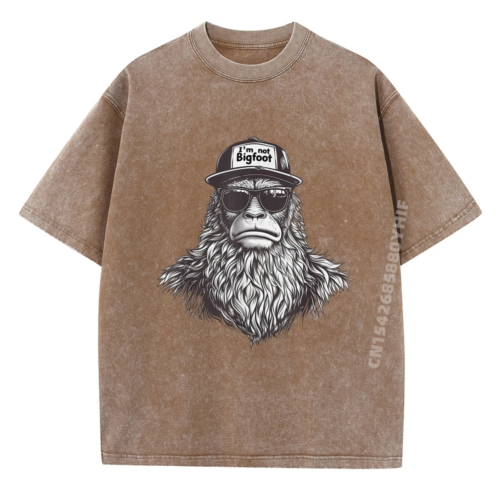 

Солнцезащитные очки Bigfoot In Disguise, свободные семейные футболки для мужчин, хлопковые модные мужские топы и футболки премиум-класса, стираная футболка
