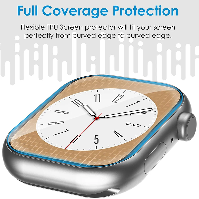 Film Hydrogel Souple pour Apple Watch 9 5 6 5 4 3 2 40mm 44mm 42mm 38mm, Protecteur d\'Écran pour Apple Watch Ultra 2 49mm 7 8 41mm 45mm