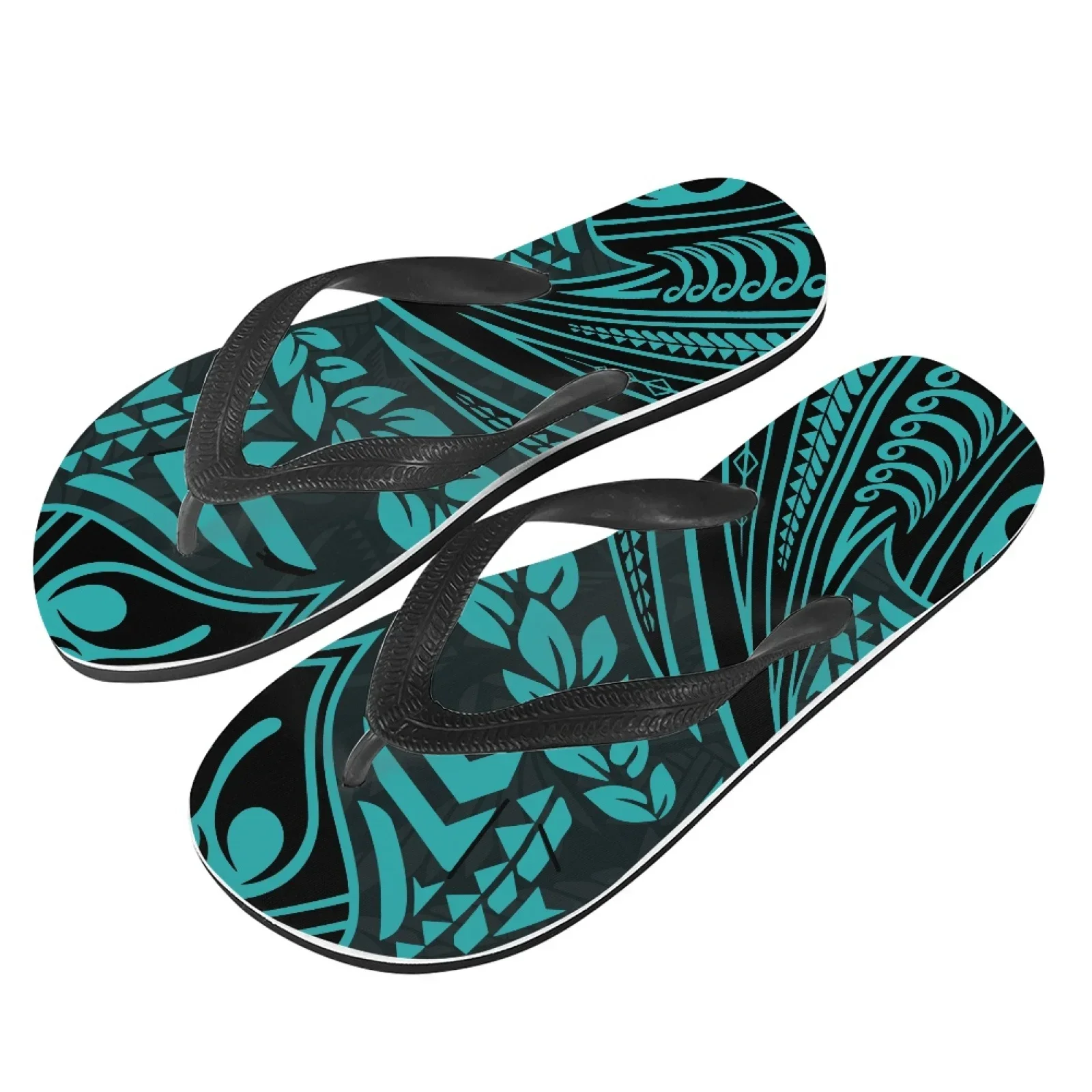 Polynesian Tribal Hawaiian Totem Tattoo Hawaii Prints Men\'s Slippers Summer Beach Shoes Non-slip Sport Flip Flops Comfort Casual